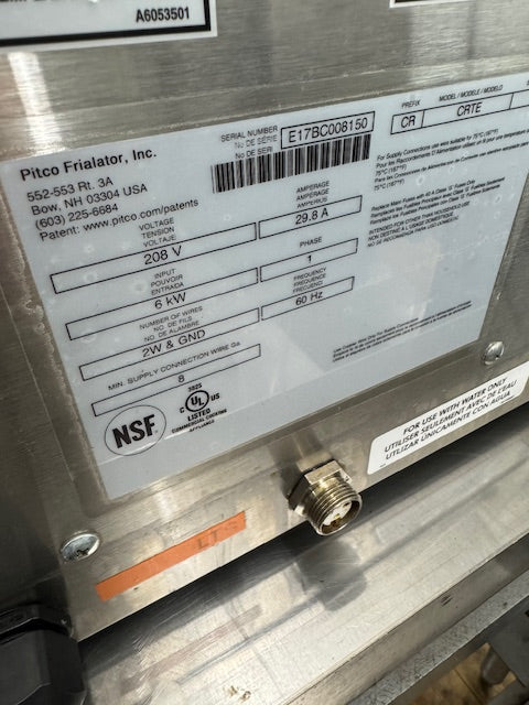 Reconditioned/Used:  Pitco, CRTE, Rethermalizer