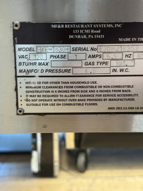 Reconditioned/Used: Edge, 1830, Gas Conveyor Oven